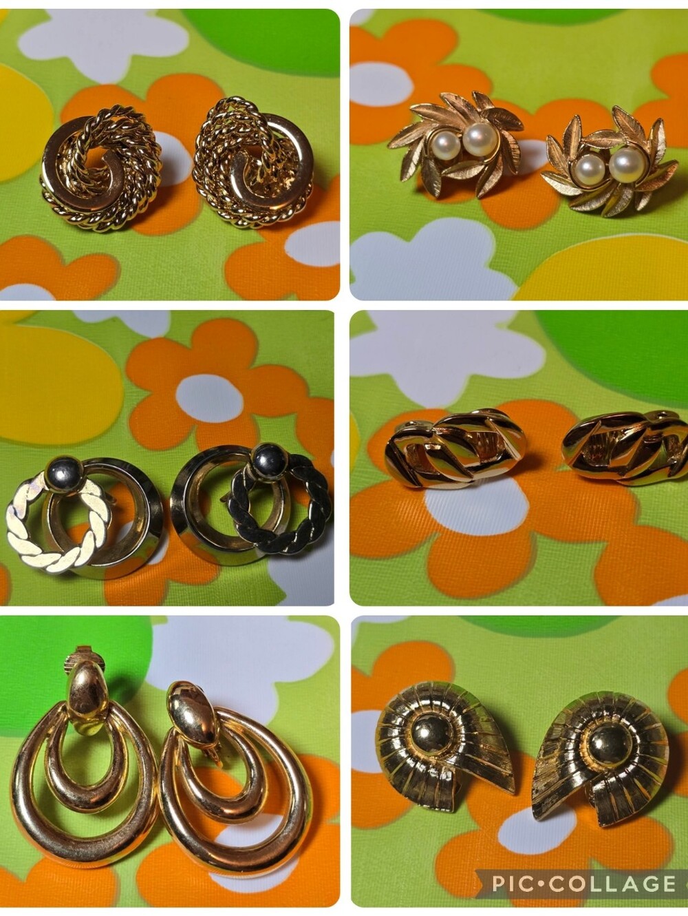 Vintage | Gold-Tone Women's Clip-On & Screw Back Earrings